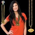 33" Gold Football Bead Necklace